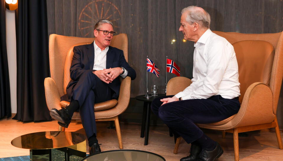 BESØK: Den britiske statsministeren Keir Starmer besøker Bergen mandag. Her fra et møte med Støre tidlig mandag morgen.