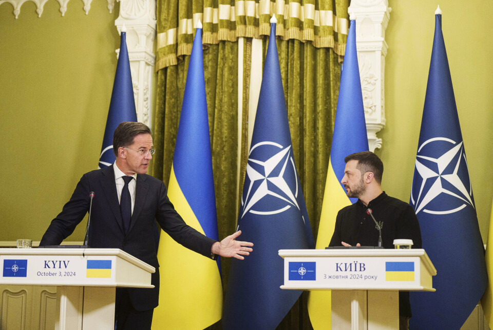 KYIV: Natos generalsekretær Mark Rutte og Ukrainas president Volodymyr Zelenskyj i Kyiv i oktober.