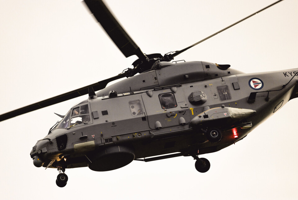 I LUFTA; Et NH90-helikopter i lufta på Bardufoss.