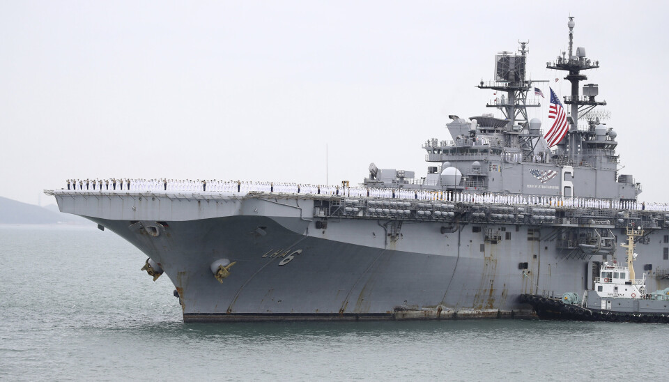 TRØBBEL: Halvparten av amfibieskipene i U.S. Navy er i dårlig stand. Her er et landingsfartøy av typen LHA i Sør-Korea.