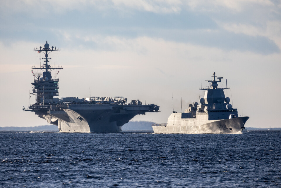 Det amerikanske hangarskipet USS Harry S. Truman ankret opp utenfor Oslo da det var på besøk i november 2024, men mange nordmenn tror ikke at USA vil komme oss til unnsetning hvis vi blir truet av Russland.