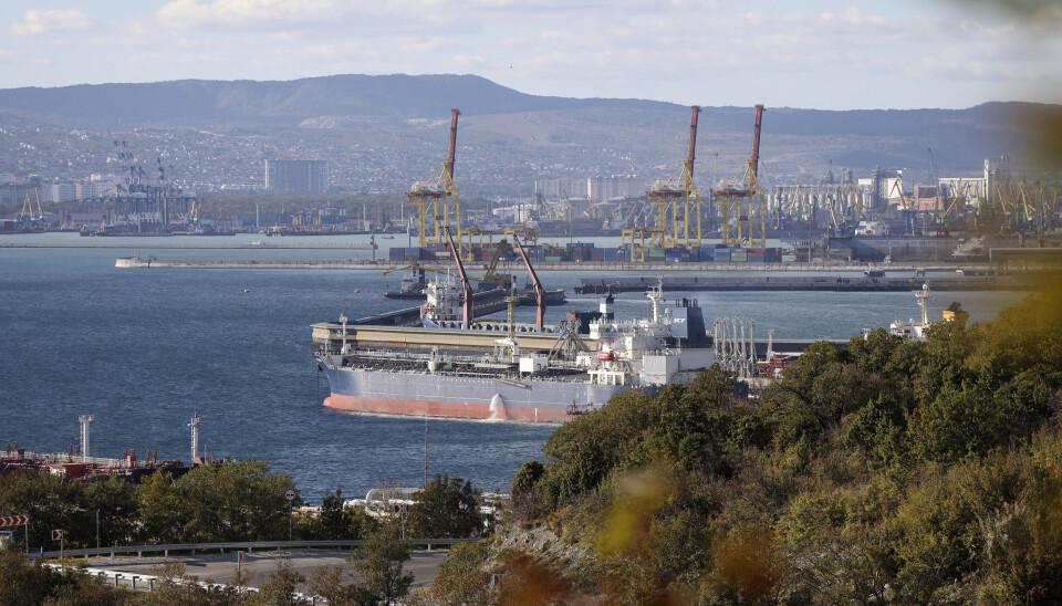 FORBUD: I pakken inngår blant annet importforbud for russisk aluminium og tiltak mot flere skip i den såkalte skyggeflåten. Her er en oljetanker i Novorossijsk i 2022.