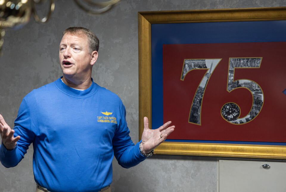 MISTER JOBBEN: Dave Snowden er ikke lenger skipssjef om bord USS Harry S. Truman. Her fotografert under øvelse Neptune Strike 26. oktober 2024.