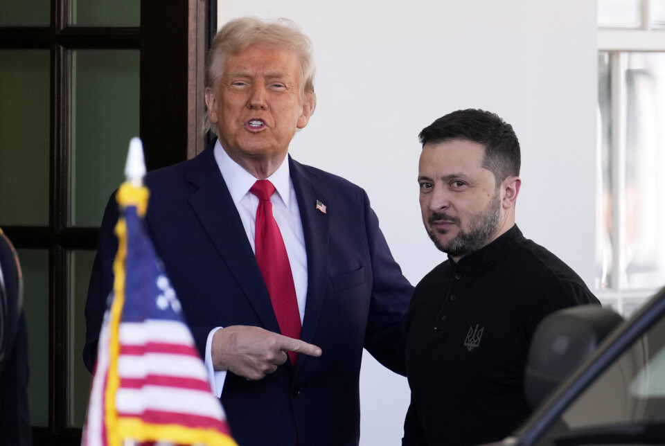 LANGT UNNA: Hyggelige toner mellom de to presidentene før det berømte møtet 28. august. Nå reagerer Trump på uttalelsene til den ukrainske presidenten.