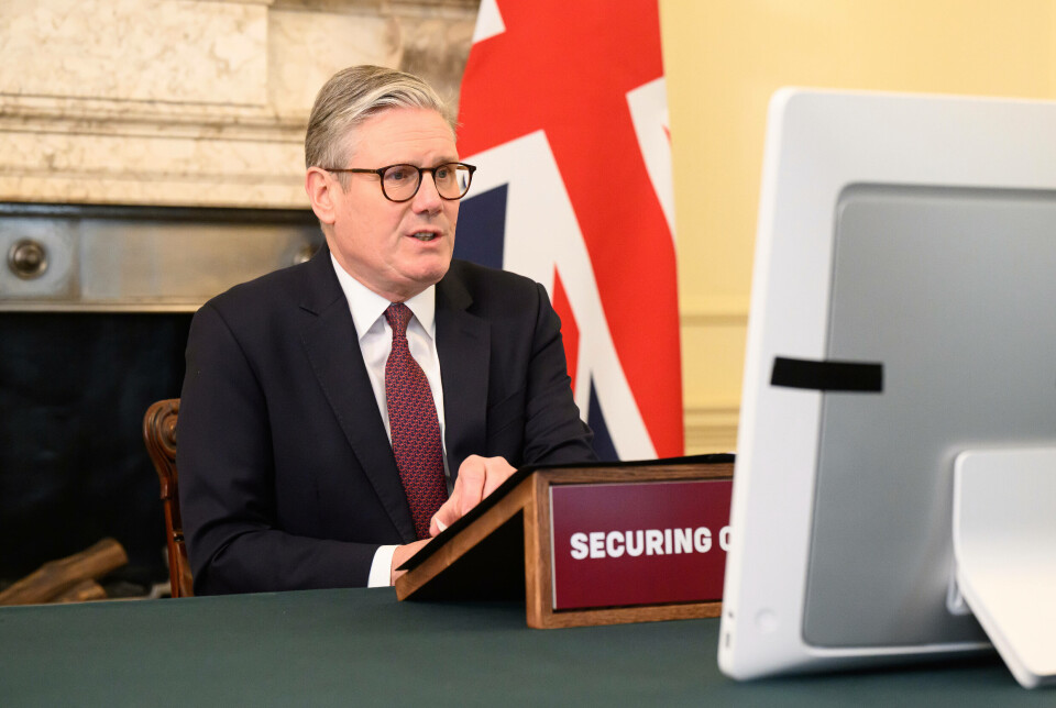 LEDERE: Storbritannias statsminister Keir Starmer snakket digitalt med europeiske ledere lørdag.
