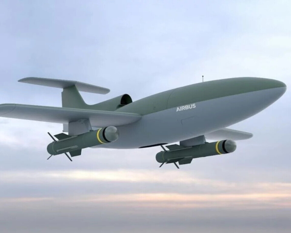 Viste frem missilbærende drone