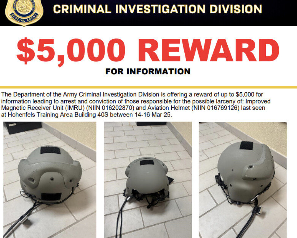 Utlover dusør for forsvunnet hjelm i Tyskland