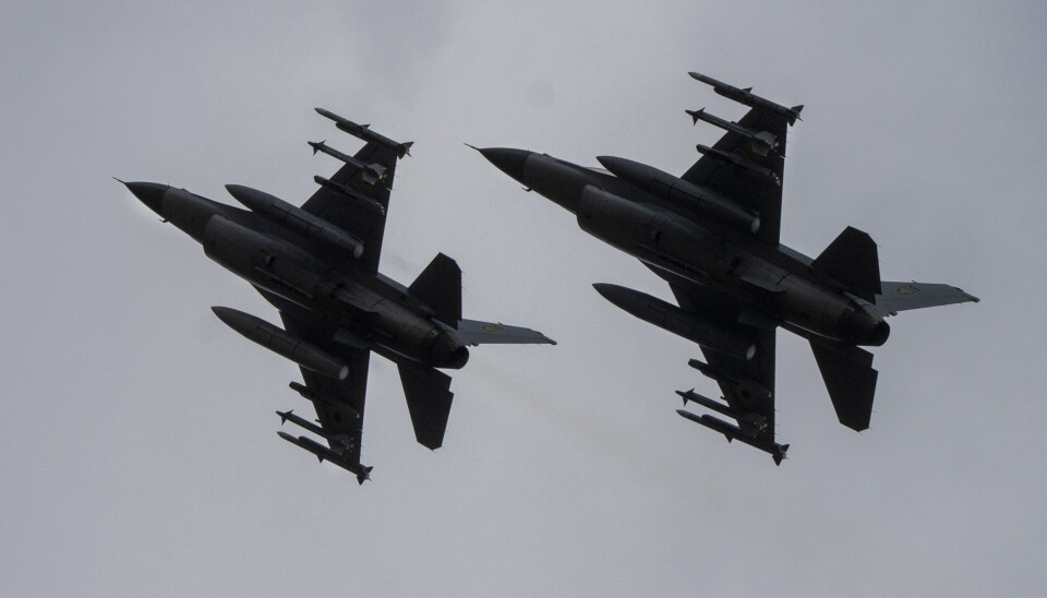 F-16: Ukrainske F-16-fly på vingene i august.