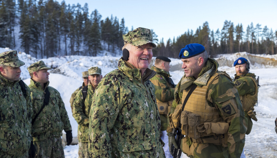 2018: Lervik bar Shemagh-skjerfet under Trident Juncture.