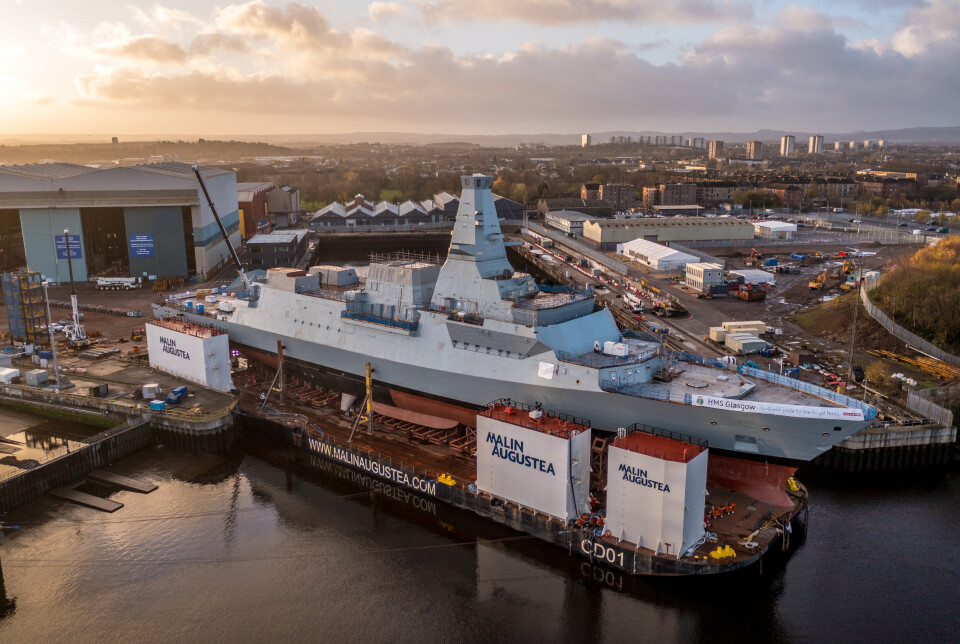 TYPE 26: Britiske Type 26, også kjent som en fregatt i City-klassen, er på lista over fregattene Norge vurderer å kjøpe. Foto av HMS Glasgow, som er den første fregatten i klassen som ble bygget.