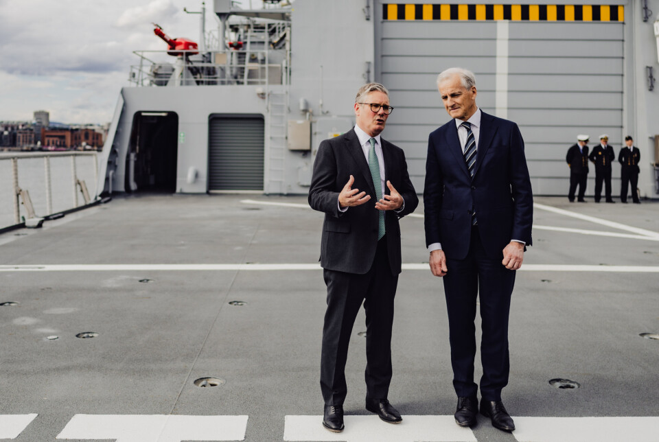 Joint Expeditionary Force (JEF) i Oslo rådhus. Statsminister Jonas Gahr Støre og Storbritannias statsminister Keir Starmer på KV Jan Mayen.