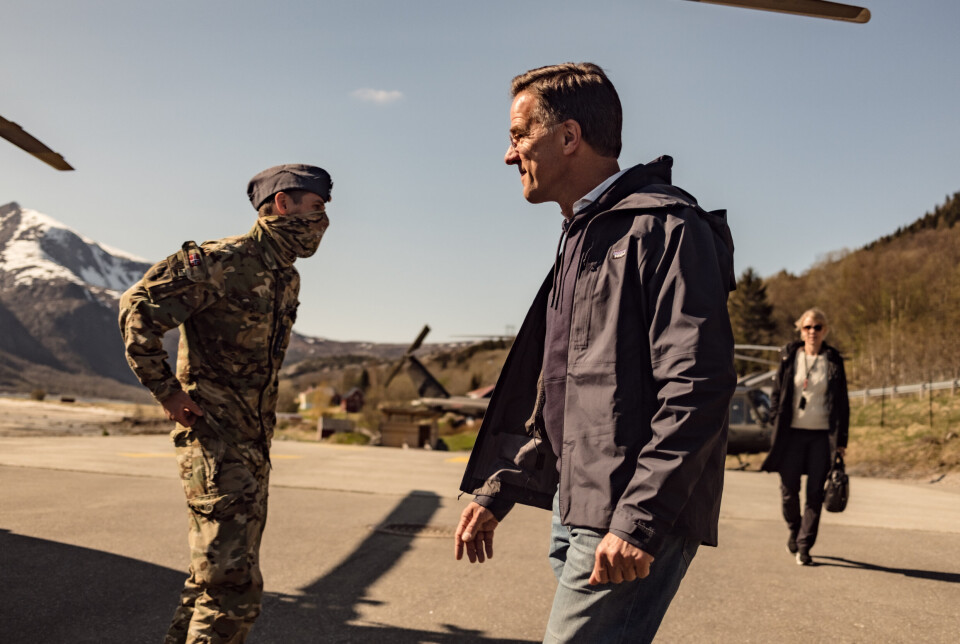 RAMSUND: Natos generalsekretær Mark Rutte besøkte blant annet spesialstyrkene på Ramsund i mai.