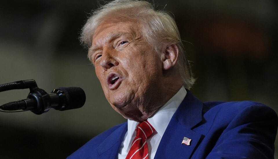 PÅ TELEFON: Onsdag snakket USAs president Donald Trump med Russlands president Vladimir Putin. Her er Trump avbildet i Pennsylvania 30. mai.