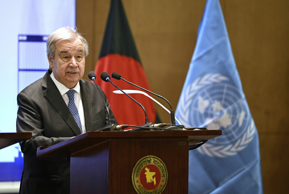 FORDØMMER: FNs generalsekretær António Guterres sier han fordømmer enhver militær eskalering i Midtøsten.