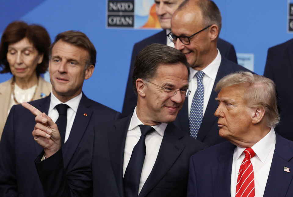 SMISKER: Mark Rutte og Donald Trump under Nato-toppmøtet i Haag.
