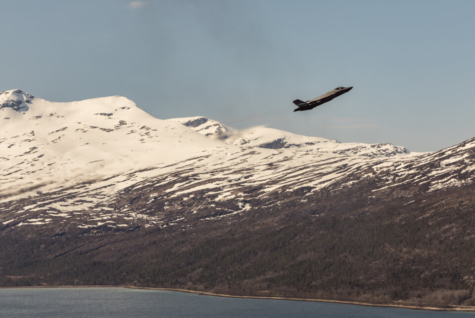 F-35: Et norsk kampfly av typen F-35 ved Evenes flystasjon.
