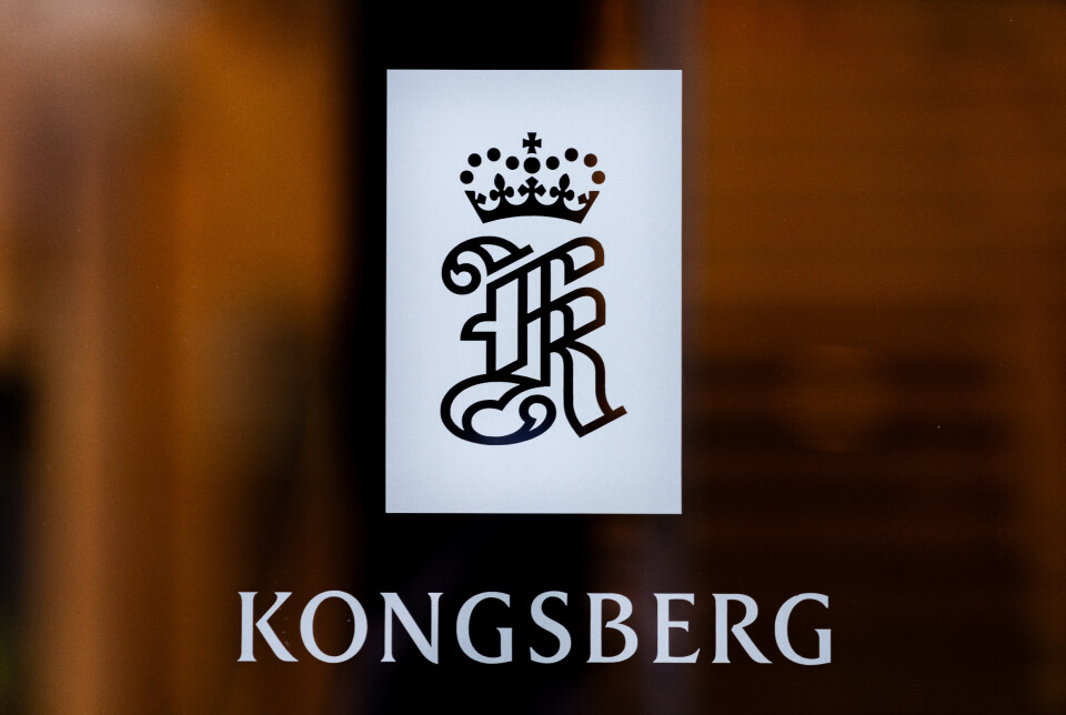 Oslo 20241024.
Logoen til konsernet Kongsberg på fasaden i Støperigata 2 Oslo.
Foto: Thomas Fure / NTB