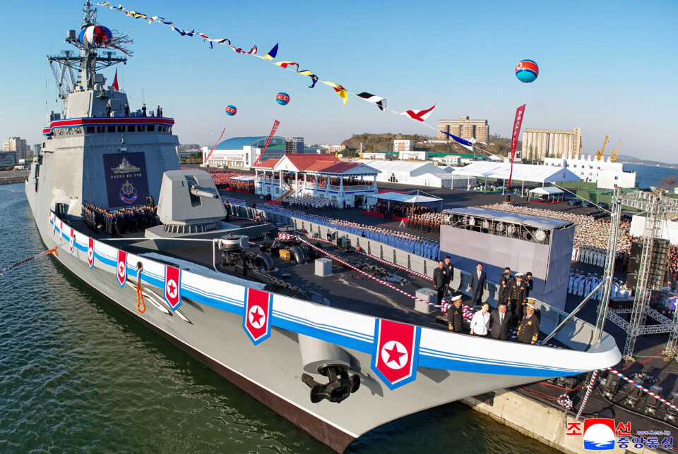 CHOE HYON: Den første jageren i Choe Hyon-klassen ble sjøsatt 25. april 2025.