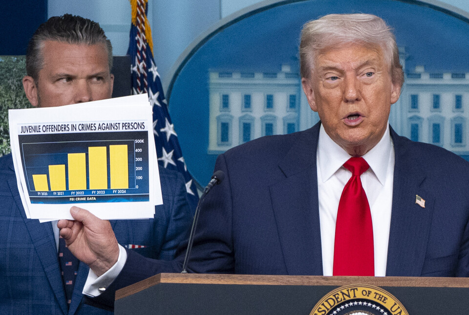 NASJONALGARDEN: USAs president Donald Trump setter politiet i Washington D.C. under føderal kontroll og sender inn nasjonalgarden.