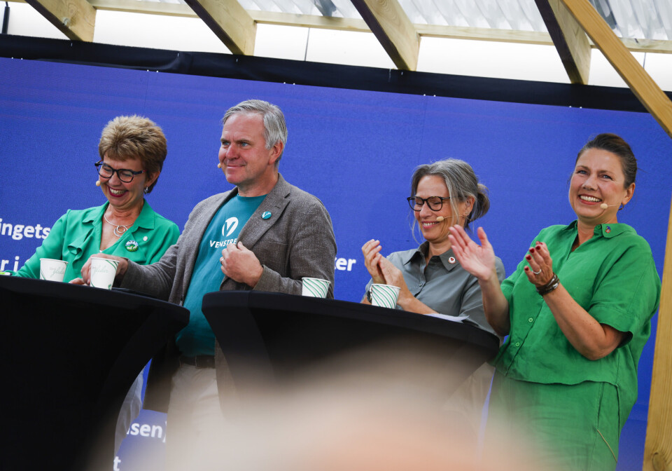 VIL DISKUTERE EU: Katrine Kleveland (Sp) sto alene i panelet om å representere nei-siden. Alfred Bjørlo (V), Trine Lise Sundnes (Ap) og Heidi Nordby Lunde (H) er i likhet med et flertall av stortingsrepresentantene for EU.