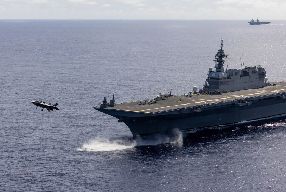 TAR AV: Et F-35B tar av fra det japanske hangarskipet JS Kaga 8. august.