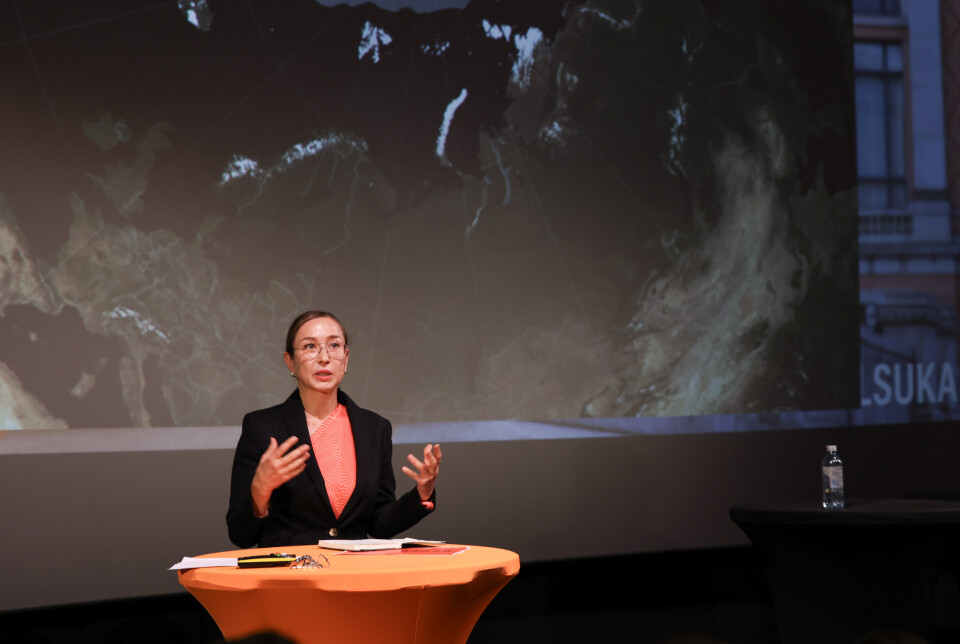ARENDAL: Professor Katarzyna Zysk under arrangement om geopolitikk i Arktis på Arendalsuka.