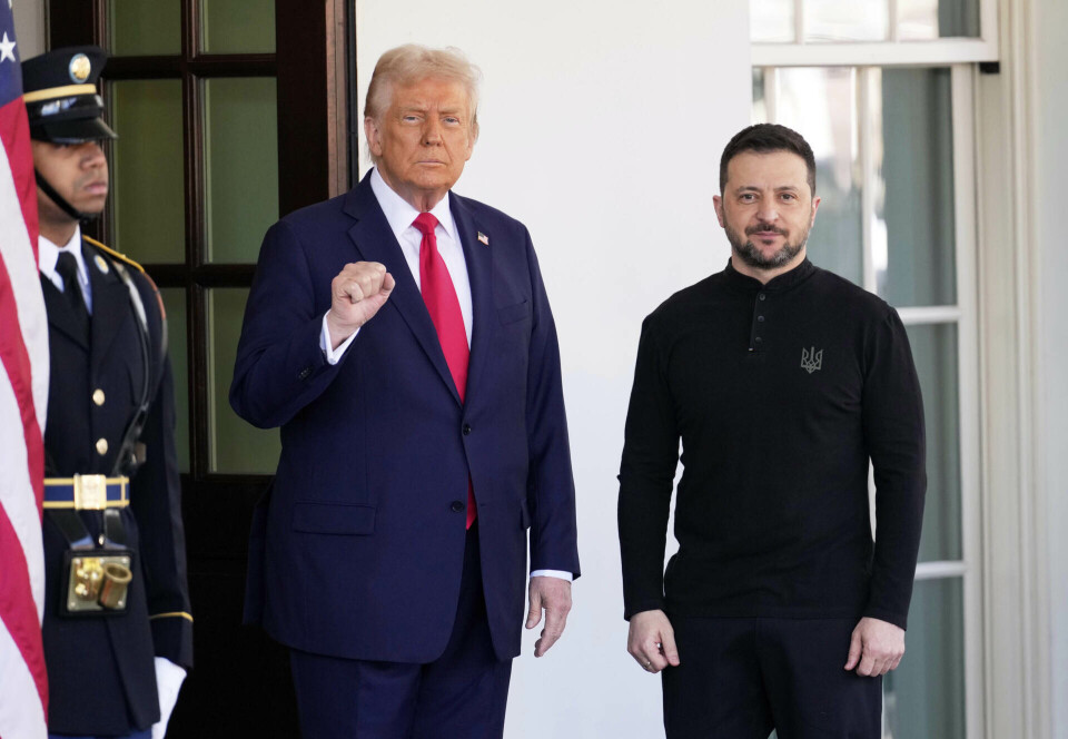 PRESIDENTMØTE: President Donald Trump under et møte med Ukrainas president Volodymyr Zelenskyj i februar i år.