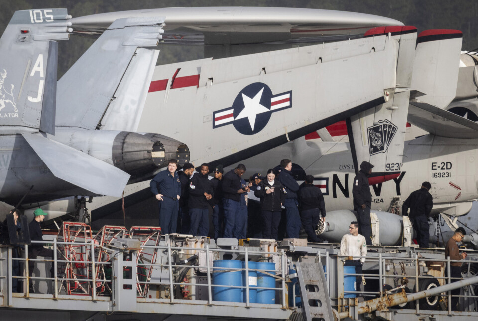 Her seiler USS Gerald R. Ford inn Oslofjorden