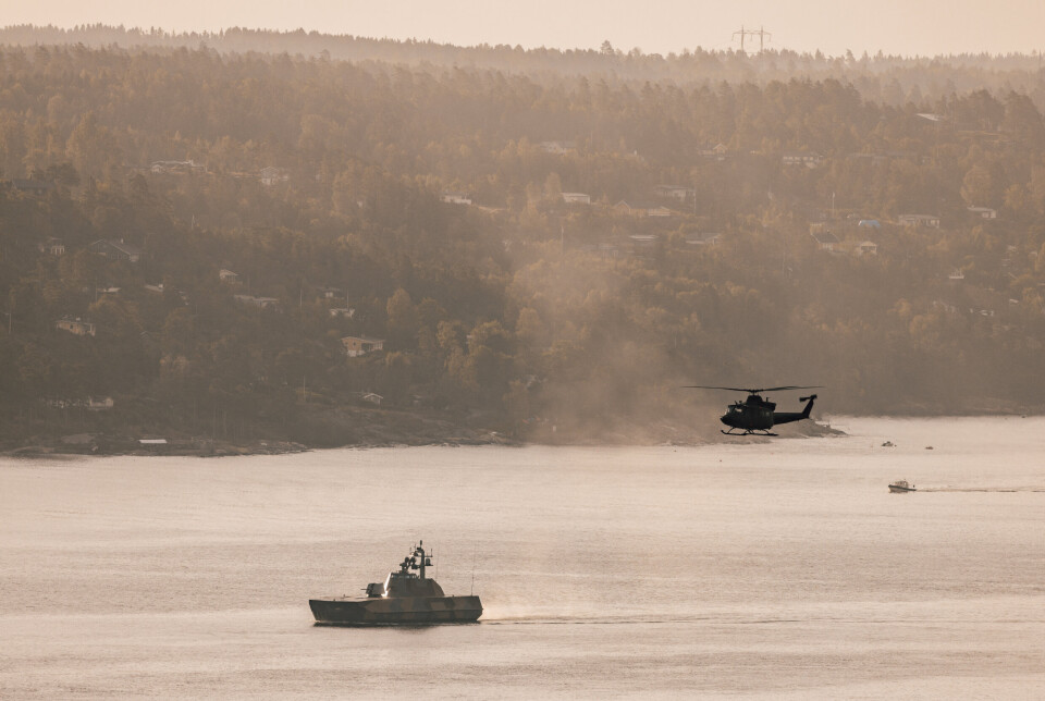 Her seiler USS Gerald R. Ford inn Oslofjorden