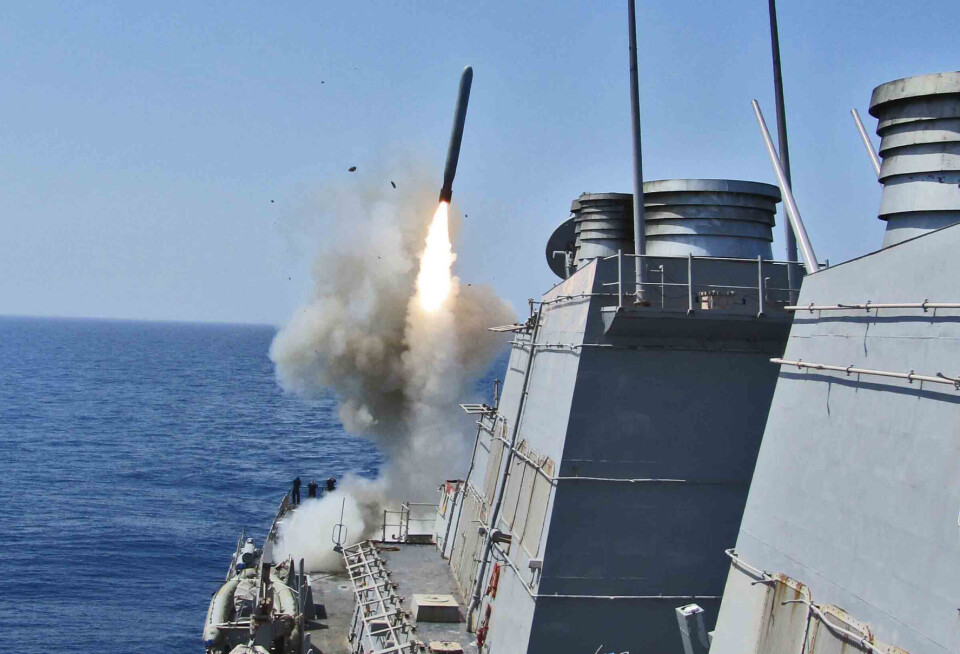 MISSIL: Ukraina har bedt USA om å selge Tomahawk-missiler til europeiske land og la landene donere disse til Ukraina. Bildet viser en Tomahawk-missil bli avfyrt fra den amerikanske destroyeren USS Barry i mars 2011.
