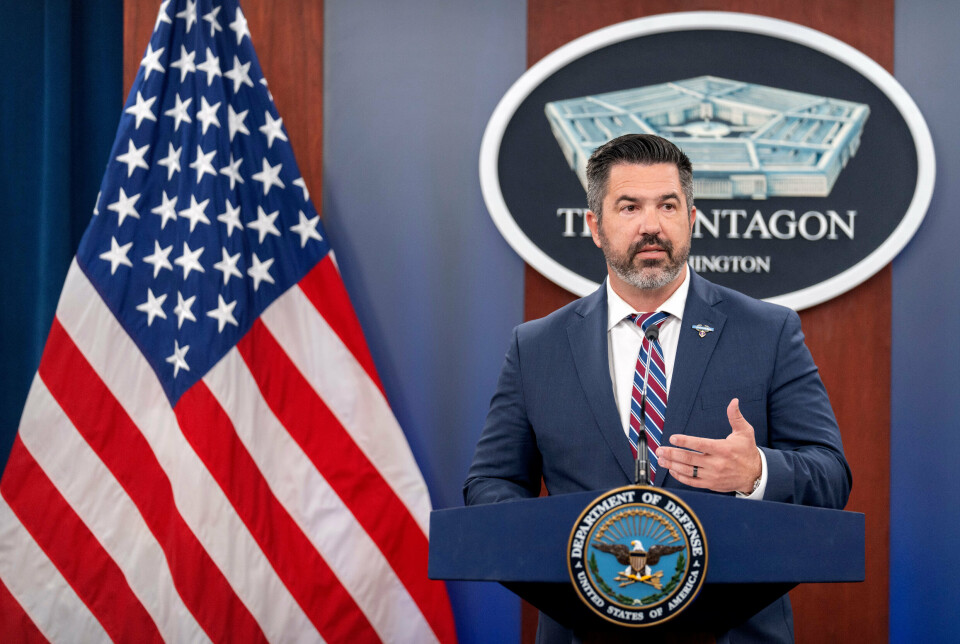 TALSMANN: Pentagon-talsmann Sean Parnell under en pressekonferanse i sommer.