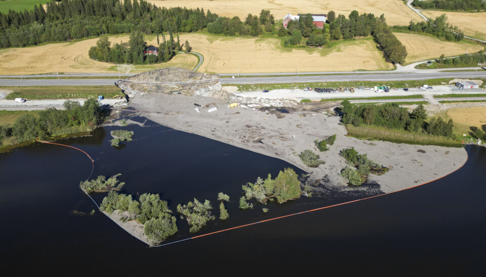 LEVANGER: I august gikk et større skred over E6 i Levanger. Det er mål om å åpne en midlertidig vei innen 15. november.