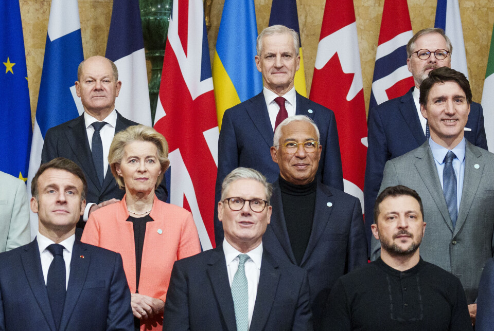 STØTTER TRUMP: Den såkalte koalisjonen av villige møttes i London i mars. Denne uken skal de møtes igjen. Bildet er fra London i mars, der statsminister Jonas Gahr Støre (Ap) deltok på Ukraina-toppmøte